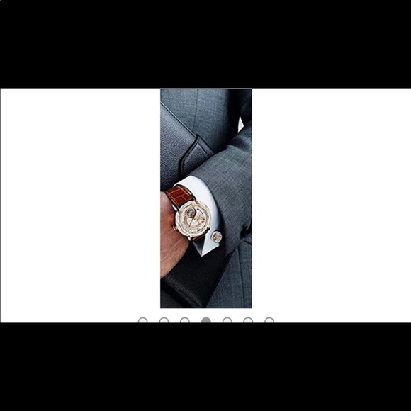 Dich Creat Cufflinks Stainless Steel Rhodium Emboss Tourbillon Men Cufflinks - Picture 2 of 10